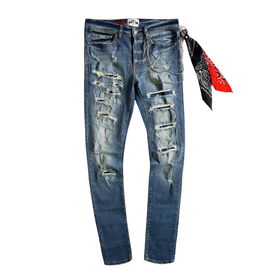 WORLD TOUR: Torn Backed Bandana Jeans